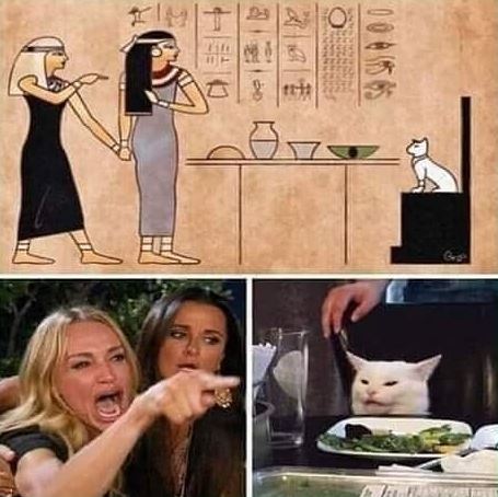 El meme egipcio jeroglífico del gato Me dijiste que